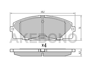 Колодки тормозные (Спереди) Toyota Hiace 92-20