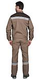 Костюм СИРИУС-МАСТЕР летний: куртка, полукомбинезон, кофейный с тёмно-коричневой отделкой, фото 2