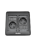Shelbi STF-2SR-B Напольный/настольный лючок на 2 розетки, 2 RJ45 5e UTP, металл, чёрный, фото 7