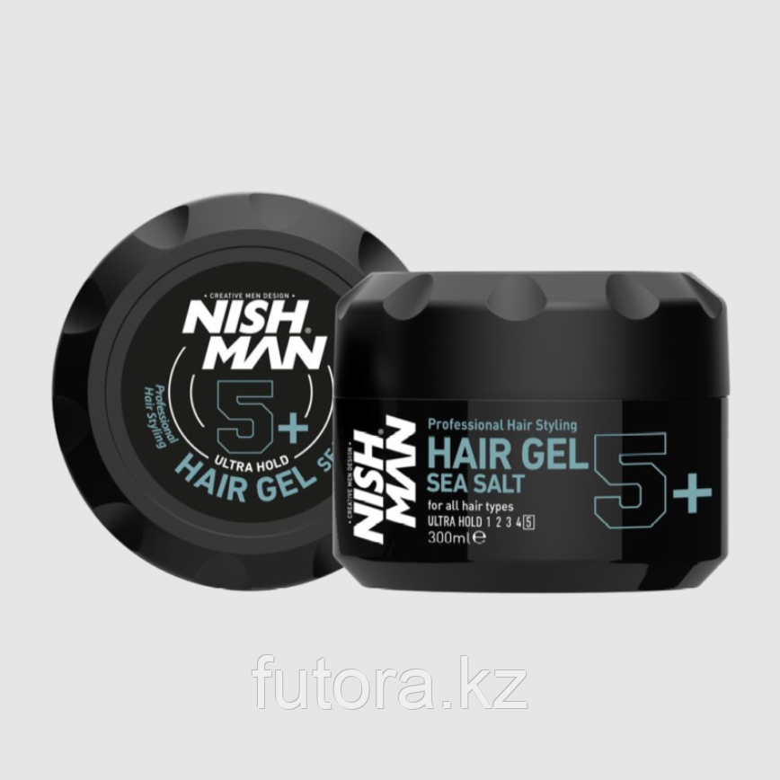 Гель для укладки волос "NISHMAN Hair Gel Sea Salt 5+" с морской солью, фото 1