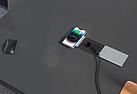Shelbi STG-1S-UC-WC-W Настольный бокс со сдвижной крышкой на 1 розетку, USB A+C, беспр. зар., шнур 1,8м, белый, фото 7
