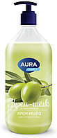 Мыло крем AURA Шёлк и масло оливы 1л
