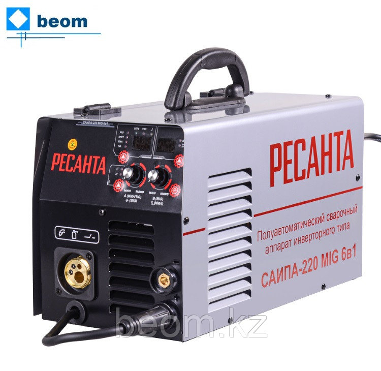 Сварочный полуавтомат Ресанта САИПА-220 ( 230±10% | 15 - 220А | MIG/MAG | ПВ - 70%, Ø - 0,6/0,8 /1,0 мм | MMA мм 5)