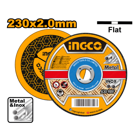 Абразивный отрезной диск по металлу 230*2*22.2 мм INGCO MCD202303