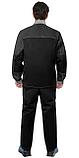 Костюм СИРИУС-АСПЕКТ куртка длин., брюки, черный с темно-серым и светло-серой отделкой, фото 2