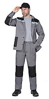 Костюм СИРИУС-СТАНДАРТ куртка, брюки ср.серый с черным СОП 50мм