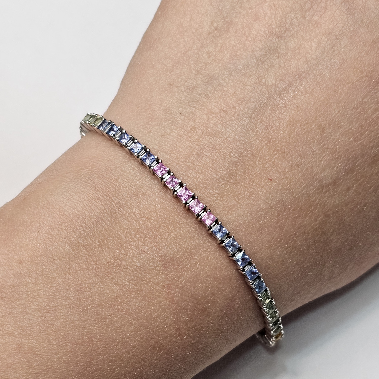 Золотой браслет с сапфирами 750 пробы 7,05Ct длина 16 см