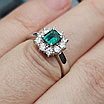 Кольцо Платина 900пр 16.5р изумруд 0.46Сt .бриллиант 0,45Ct VVS2-VS1/F-G, фото 3