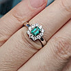 Кольцо Платина 900пр 16.5р изумруд 0.46Сt .бриллиант 0,45Ct VVS2-VS1/F-G, фото 4