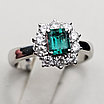 Кольцо Платина 900пр 16.5р изумруд 0.46Сt .бриллиант 0,45Ct VVS2-VS1/F-G, фото 6