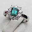 Кольцо Платина 900пр 16.5р изумруд 0.46Сt .бриллиант 0,45Ct VVS2-VS1/F-G, фото 8
