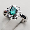 Кольцо Платина 900пр 16.5р изумруд 0.46Сt .бриллиант 0,45Ct VVS2-VS1/F-G, фото 11