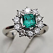 Кольцо Платина 900пр , 16.5р изумруд 0.40Сt .бриллиант 0,45Ct VVS2/G, фото 3