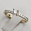 Кольцо c бриллиантом ж/з 585пр,16,5р 0.15Ct VS2/H EX, 0.11Ct VS1/G EX, фото 4