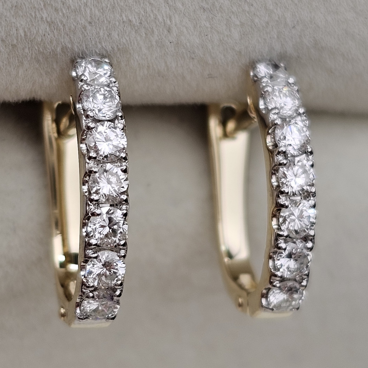 Золотые серьги 585 проба с бриллиантами ж/з 0,792Ct SI1/H, EX