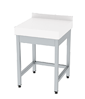 Колода для рубки мяса с белой полиэтиленовой столешницей AISI 430 600x600x850mm