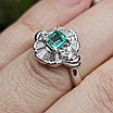 Кольцо Платина 900пр , 16.5р изумруд 0.46Сt .бриллиант 0,75Ct VVS2/G, фото 3