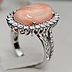 Кольцо 585 пр,18р.натуральный коралл бриллиант 1,21Ct VS1/G EX, фото 4
