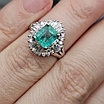Кольцо Платина 900пр , 15.5р изумруд 1.24Сt .бриллиант 0,66Ct VVS2/G, фото 4