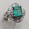 Кольцо Платина 900пр , 15.5р изумруд 1.24Сt .бриллиант 0,66Ct VVS2/G, фото 9