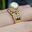 Кольцо 750 пр IGI ,16,5р жемчуг(натуральный .морской)  бриллиант 0,30Ct SI1/F-G, фото 3