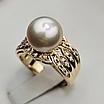 Кольцо 750 пр IGI ,16,5р жемчуг(натуральный .морской)  бриллиант 0,30Ct SI1/F-G, фото 7