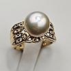 Кольцо 750 пр IGI ,16,5р жемчуг(натуральный .морской)  бриллиант 0,30Ct SI1/F-G, фото 8
