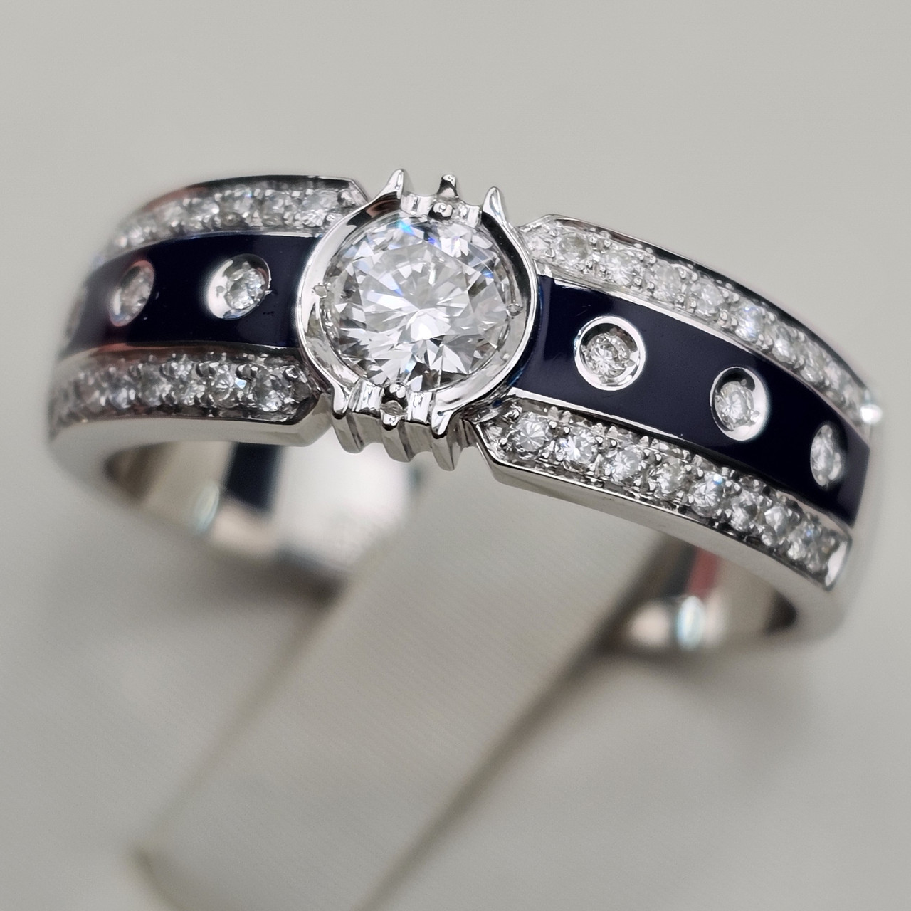 Золотое кольцо с бриллиантами 0,52Сt SI2/H 0.31Ct VS1/H EX-Cut, размер 20,5