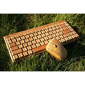 Беспроводная клавиатура+мышь, бамбук, мини Арт.1692