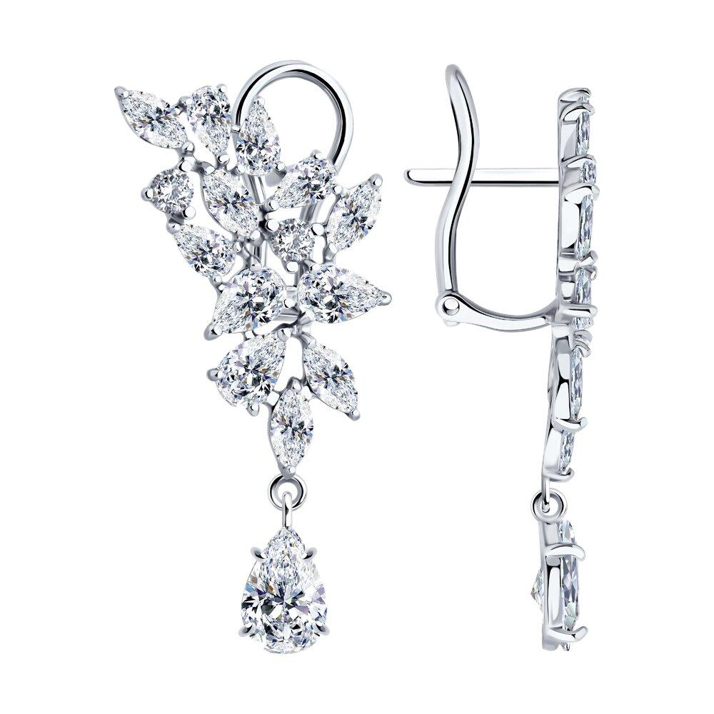 Серьги из серебра с фианитами SOKOLOV 94026750, фото 1