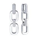 Серьги из серебра с фианитами 94027017, фото 2