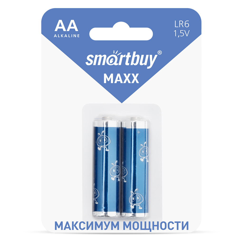 Батарейка алкалиновая (щелочная) Smartbuy MAXX LR6 (AA)/2B, фото 1