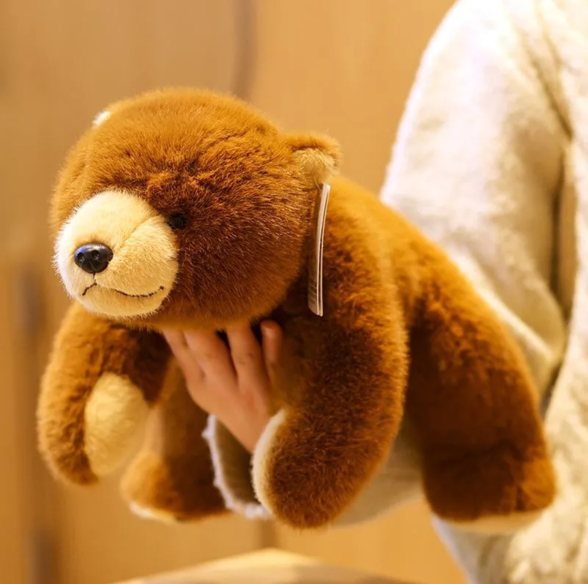 25см Медведь пушистый с шариками на пузике и лапках, фото 1