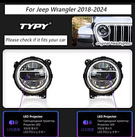 Передние фары на Jeep Wrangler 2017-23 тюнинг FULL LED