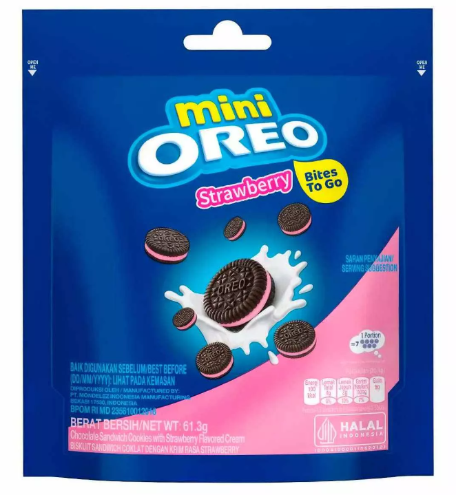 Печенье Oreo MINI с Клубничным Кремом (пакет) 61,3 гр / Индонезия