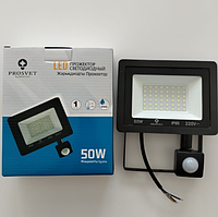 LED прожектор 50W ДД 6500К PROSVET (с датчиком движения) IP65