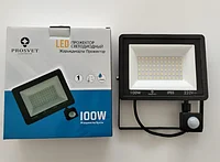 LED прожектор 100W ДД 6500К PROSVET (с датчиком движения) IP65