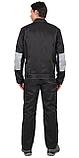 Костюм СИРИУС-ФАВОРИТ куртка, п/к черный со св.серым, фото 2