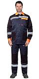 Костюм СИРИУС-ПРОФИЛЬ куртка, брюки синий с черным с оранжевой отделкой и СОП, фото 3