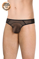 Трусы мужские со вставками из сетки SoftLine Collection, черно-серебристые, XL