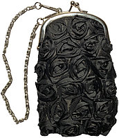 Мини-сумка металл, текстиль черный