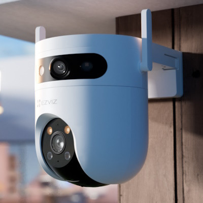 Камера видеонаблюдения H9C 5MP+5MP EZVIZ WiFi поворотная с 2мя объективами уличная с микрофоном и динамиком,