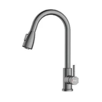 Смеситель для кухни с выдвижным изливом Frap оружейная сталь F60991-9