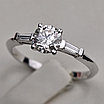 Кольцо золото 750 проба 17р бриллиант 0.66 Сt SI1/I EX-cut, 0.074Ct VS2/G, Сертификат GIA, фото 3