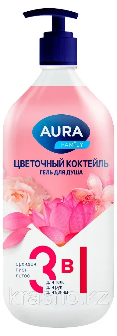 Гель для душа AURA Цветочный коктейль 1л