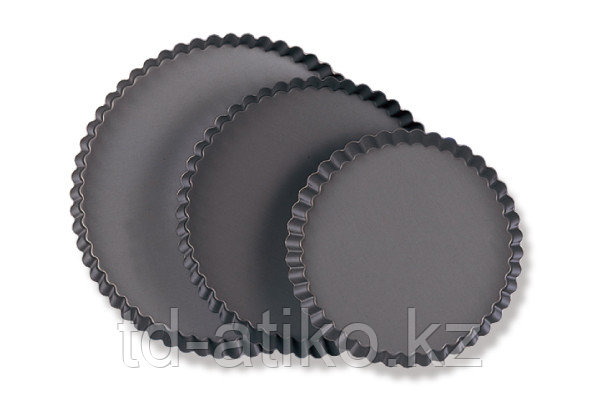 Круглая рифленная форма для пирога (твердый анодированный) (SN5554)