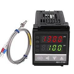 Терморегулятор с датчиком температуры RKG REX-C100 FK02 SSR