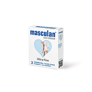 Презервативы MASCULAN ULTRA FINE № 3 (особо ТОНКИЕ с ОБИЛЬНОЙ смазкой), 3 штуки, Германия