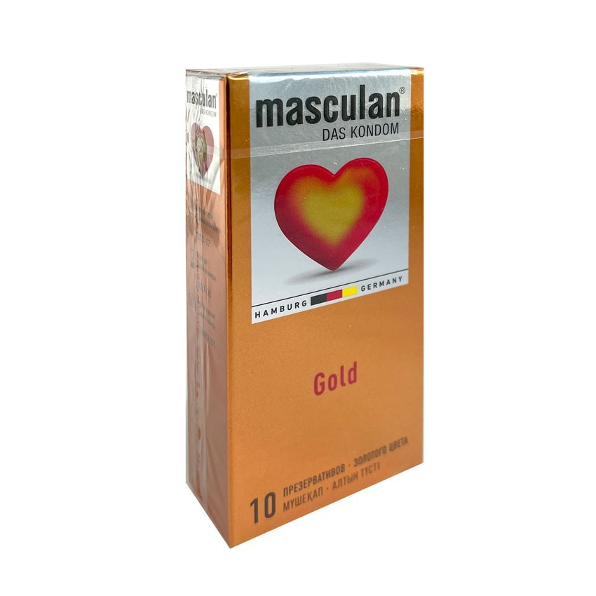 Презервативы MASCULAN GOLD (утончённый латекс золотого цвета со вкусом ванили), 10 штук, Германия