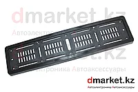 Рамка для номера, пластик, черная, монолитная